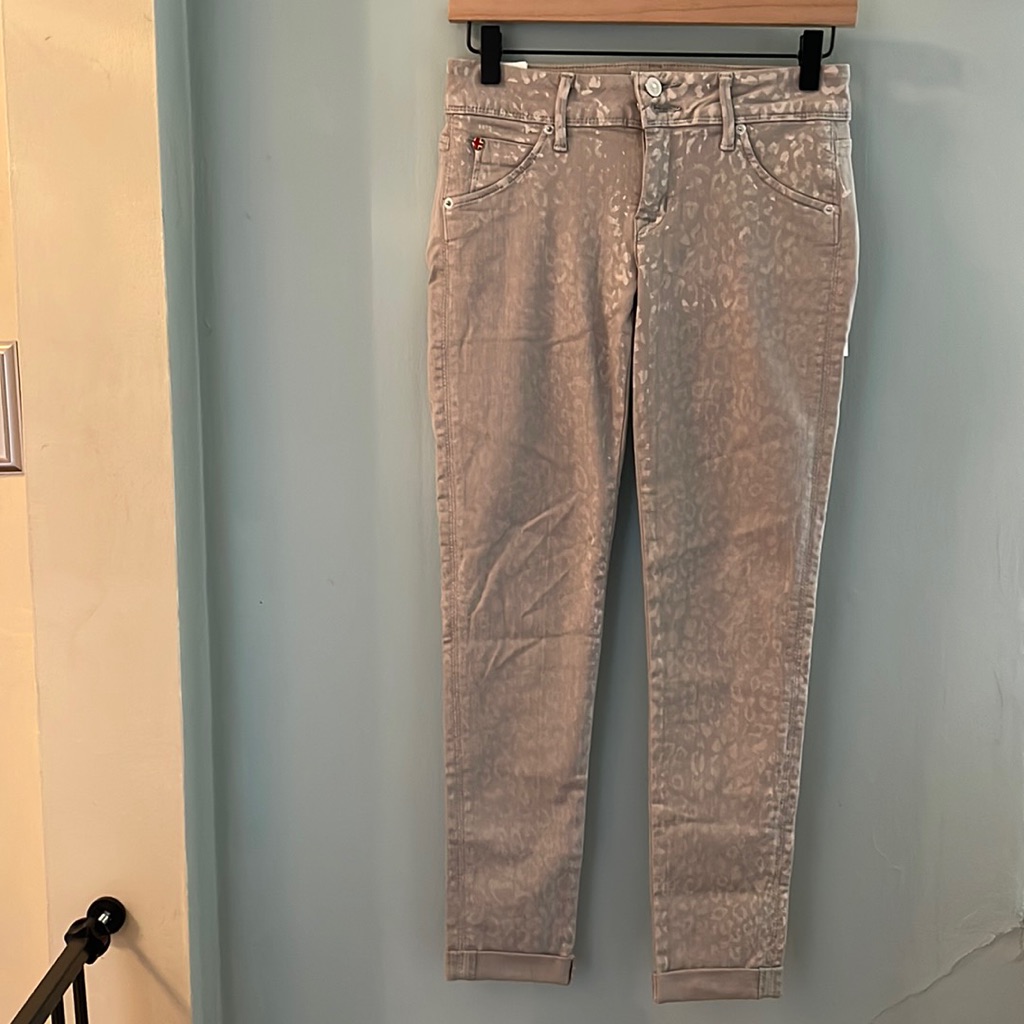 Hudson Kylie Crop Skinny Jeans Leopard Print - Size 26 - Nwt